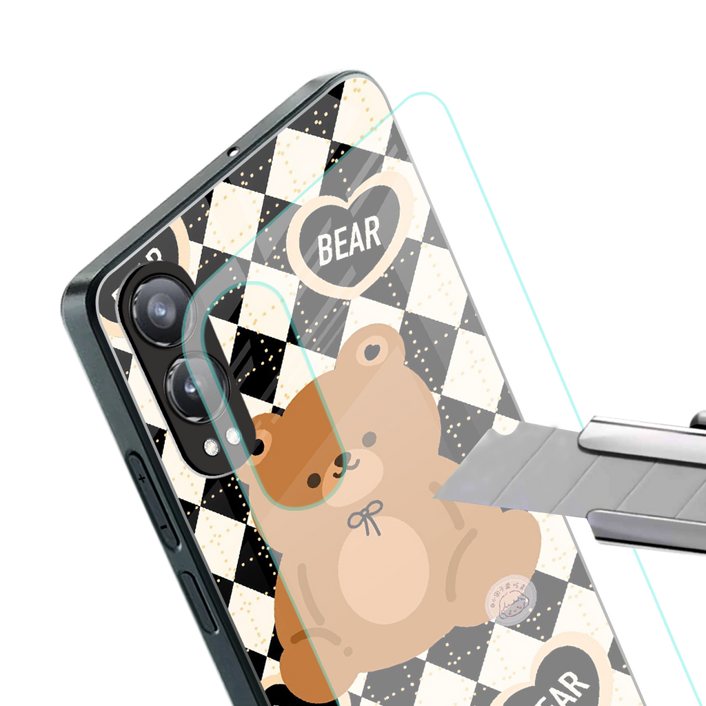 bear uniform pattern back phone cover | glass case for oneplus nord ce 4 lite