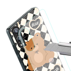 bear uniform pattern back phone cover | glass case for oneplus nord ce 4 lite