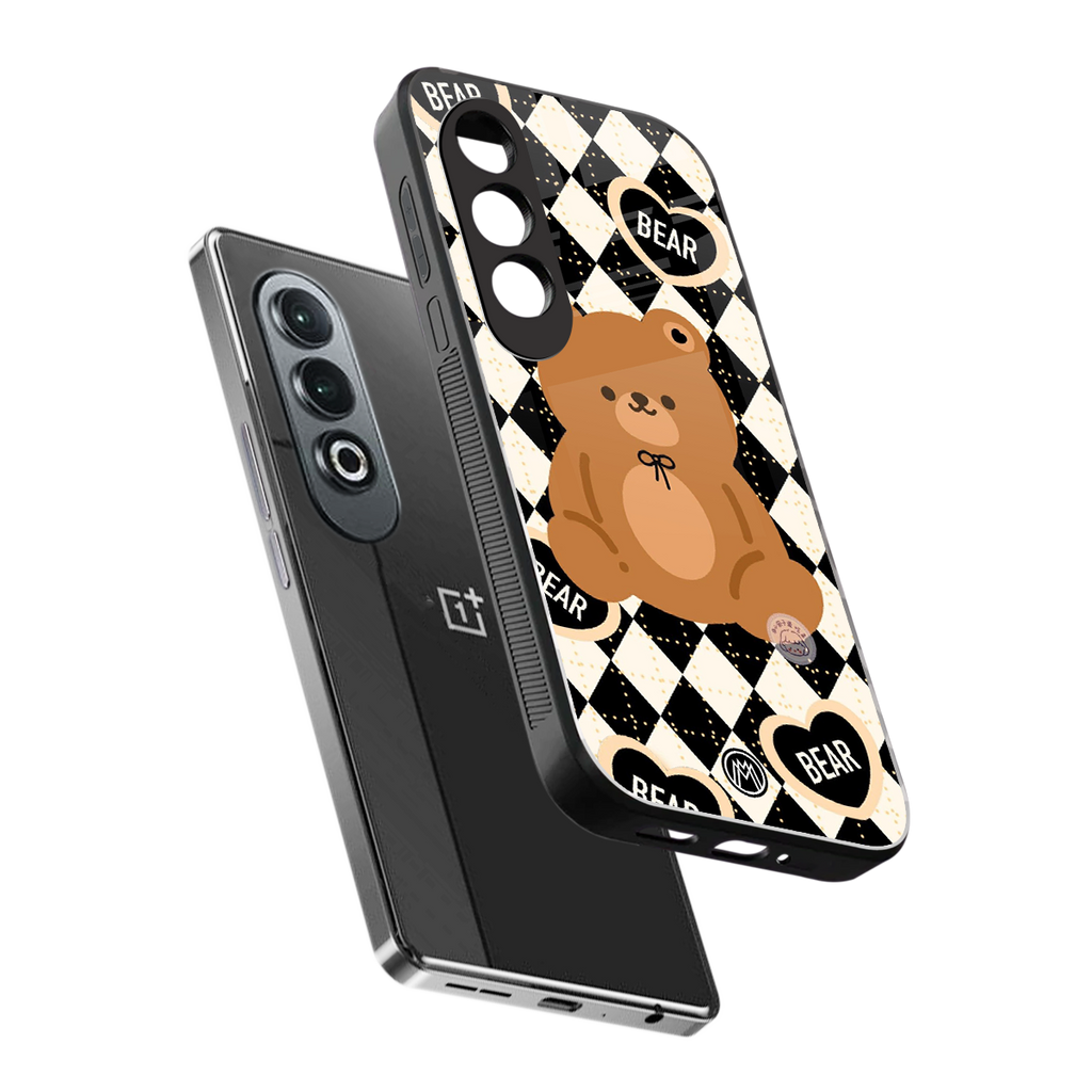 bear uniform pattern back phone cover | glass case for oneplus nord ce 4