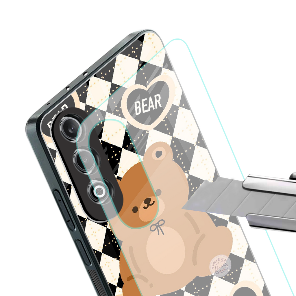 bear uniform pattern back phone cover | glass case for oneplus nord ce 4