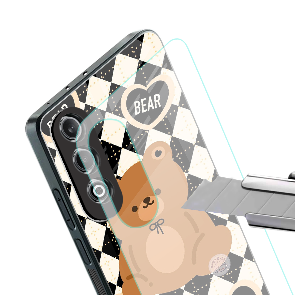 bear uniform pattern back phone cover | glass case for oneplus nord ce 4