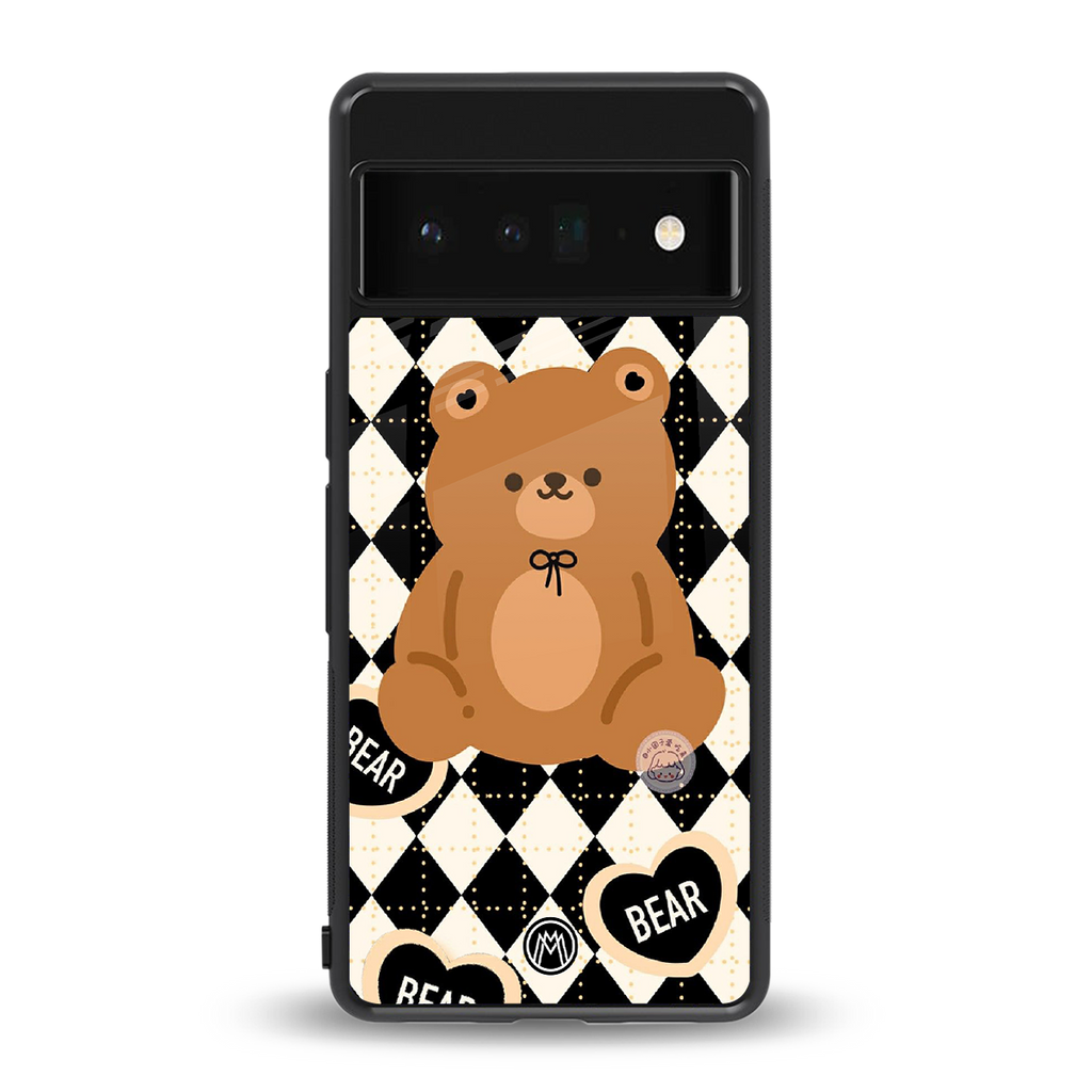 bear uniform pattern back phone cover | glass case for google pixel 6 pro