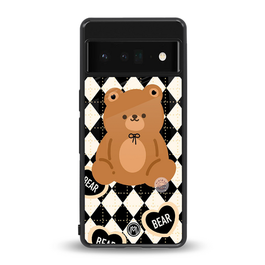 bear uniform pattern back phone cover | glass case for google pixel 6 pro