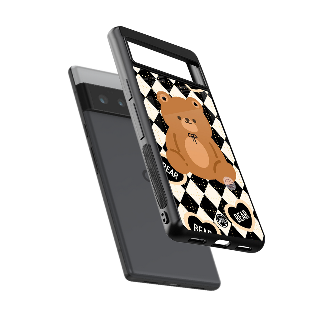 bear uniform pattern back phone cover | glass case for google pixel 6 pro