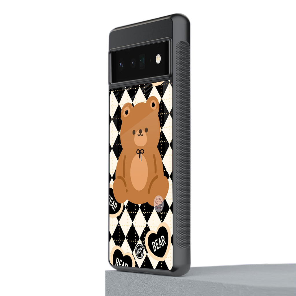 bear uniform pattern back phone cover | glass case for google pixel 6 pro