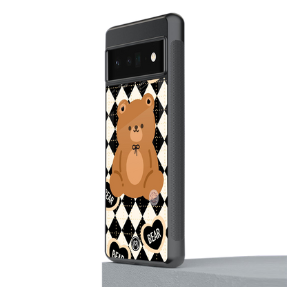 bear uniform pattern back phone cover | glass case for google pixel 6 pro
