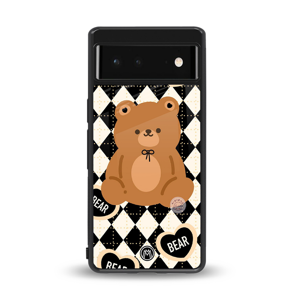 bear uniform pattern back phone cover | glass case for google pixel 6