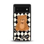 bear uniform pattern back phone cover | glass case for google pixel 6