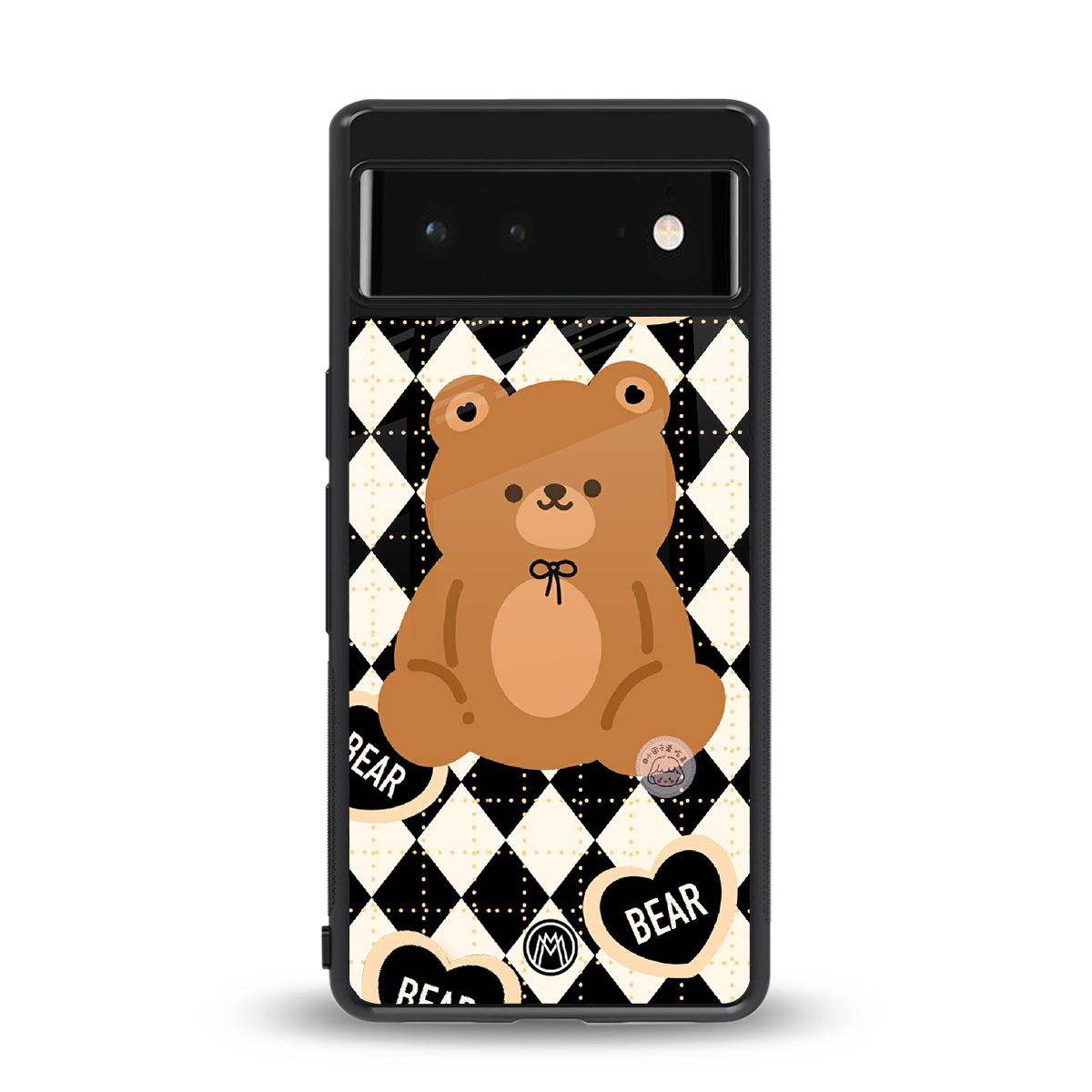 bear uniform pattern back phone cover | glass case for google pixel 6