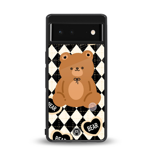 bear uniform pattern back phone cover | glass case for google pixel 6
