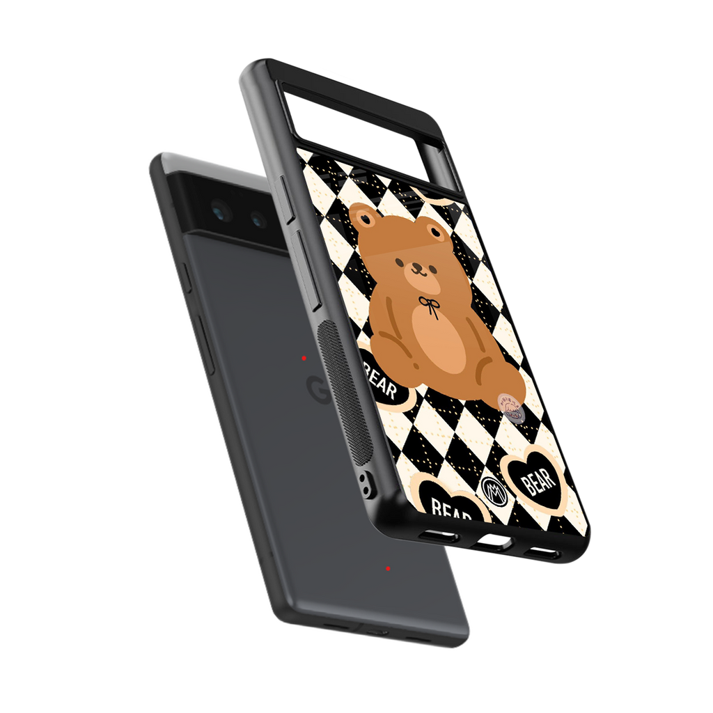 bear uniform pattern back phone cover | glass case for google pixel 6
