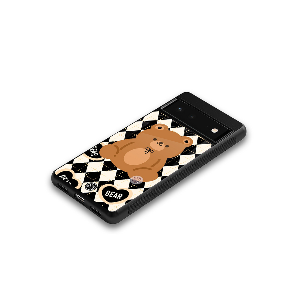 bear uniform pattern back phone cover | glass case for google pixel 6