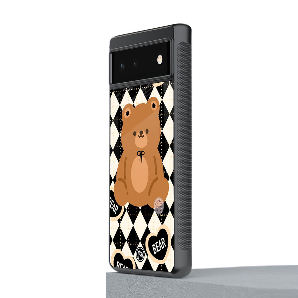 bear uniform pattern back phone cover | glass case for google pixel 6