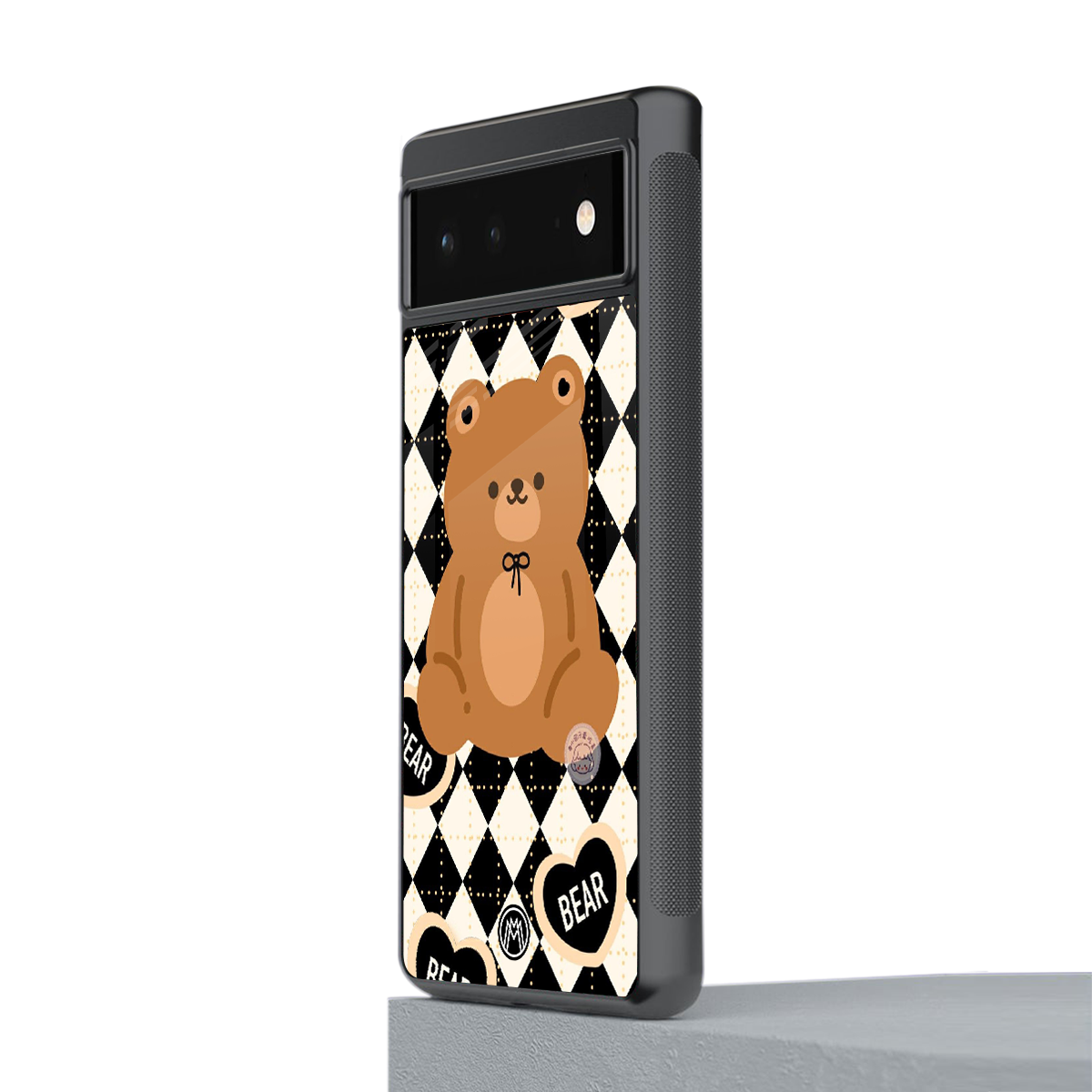 bear uniform pattern back phone cover | glass case for google pixel 6