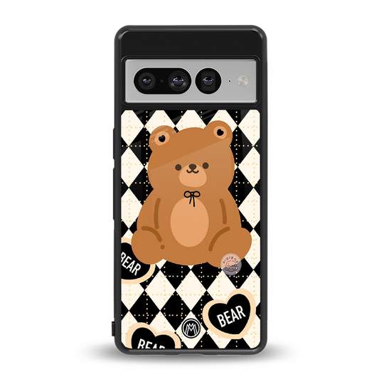 bear uniform pattern back phone cover | glass case for google pixel 7 pro