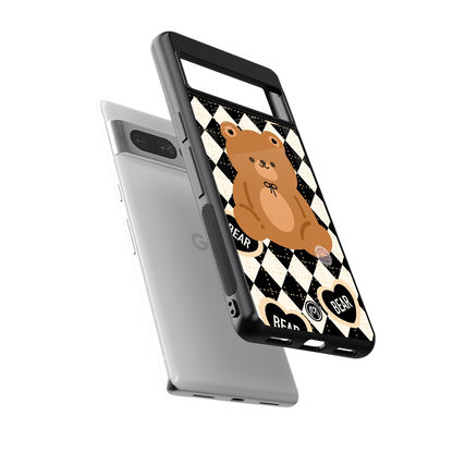 bear uniform pattern back phone cover | glass case for google pixel 7 pro
