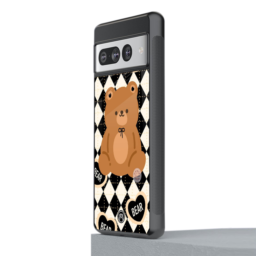 bear uniform pattern back phone cover | glass case for google pixel 7 pro