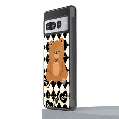 bear uniform pattern back phone cover | glass case for google pixel 7 pro