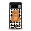 bear uniform pattern back phone cover | glass case for google pixel 8 pro