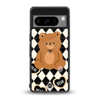 bear uniform pattern back phone cover | glass case for google pixel 8 pro
