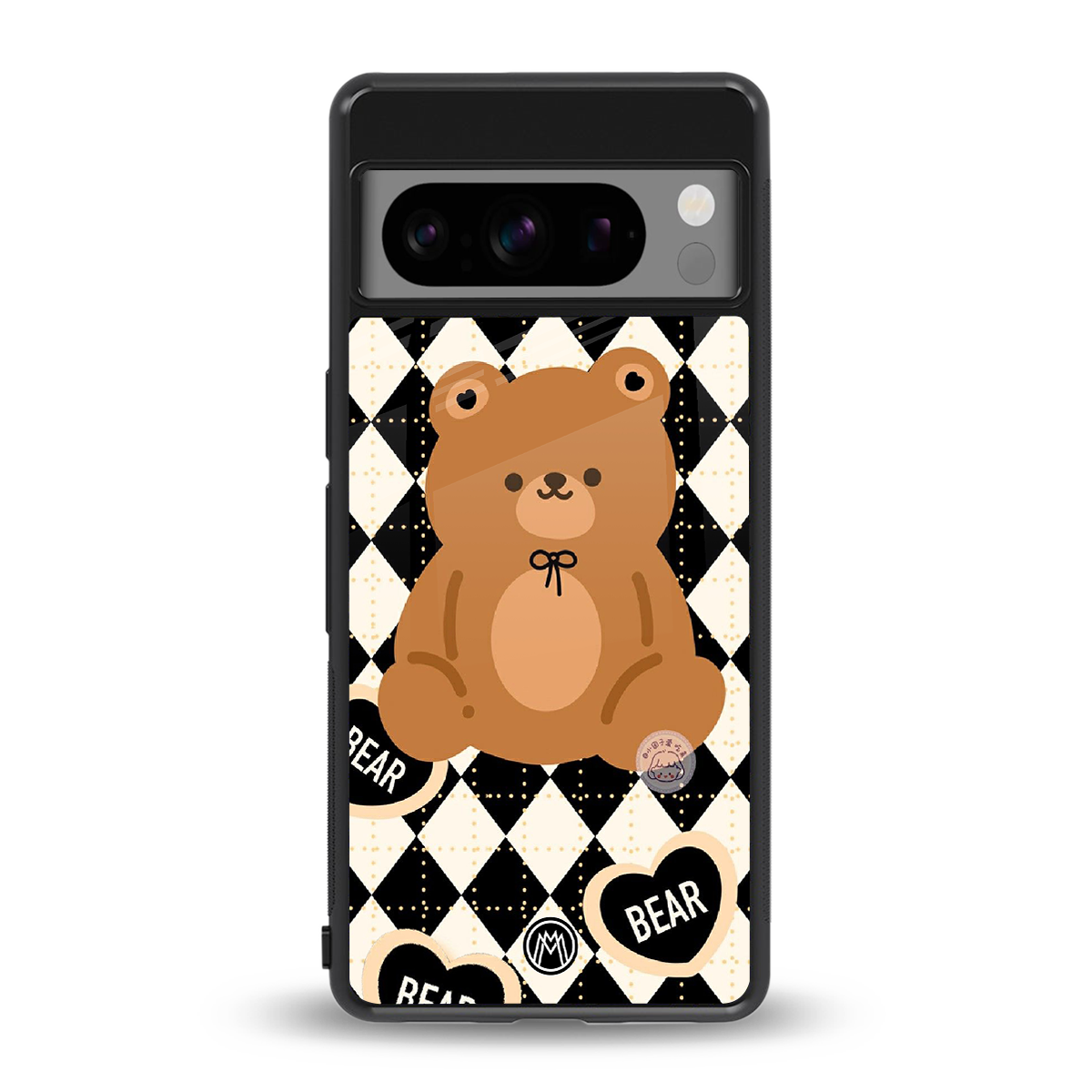 bear uniform pattern back phone cover | glass case for google pixel 8 pro