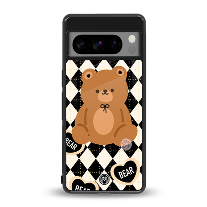 bear uniform pattern back phone cover | glass case for google pixel 8 pro