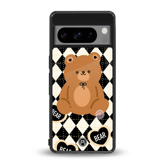 bear uniform pattern back phone cover | glass case for google pixel 8 pro