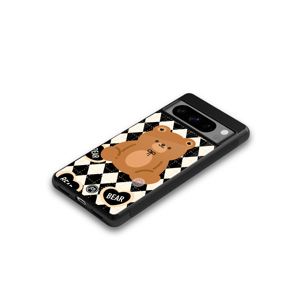 bear uniform pattern back phone cover | glass case for google pixel 8 pro