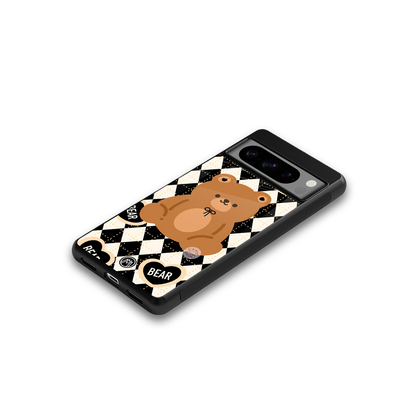 bear uniform pattern back phone cover | glass case for google pixel 8 pro