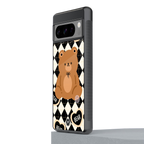 bear uniform pattern back phone cover | glass case for google pixel 8 pro
