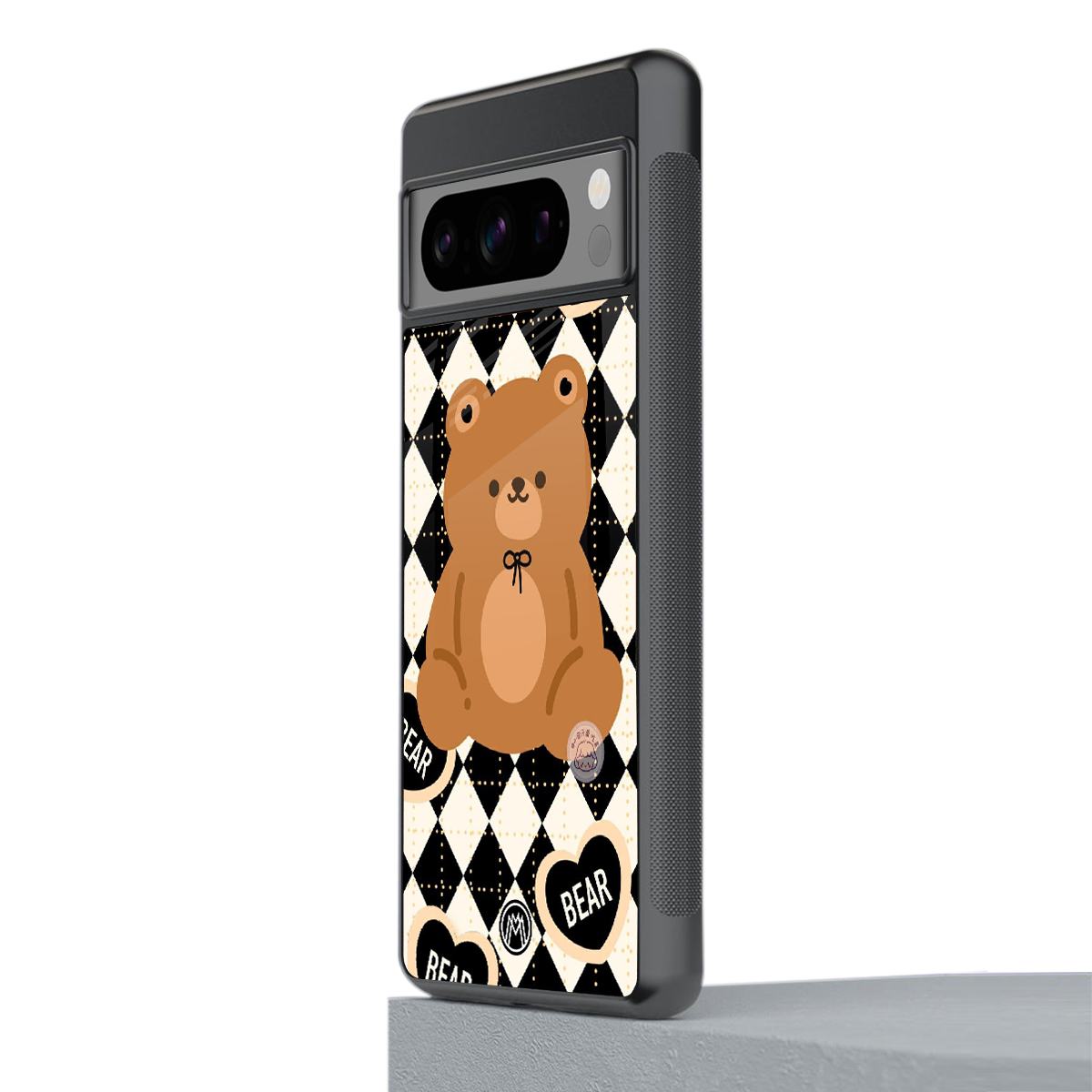 bear uniform pattern back phone cover | glass case for google pixel 8 pro