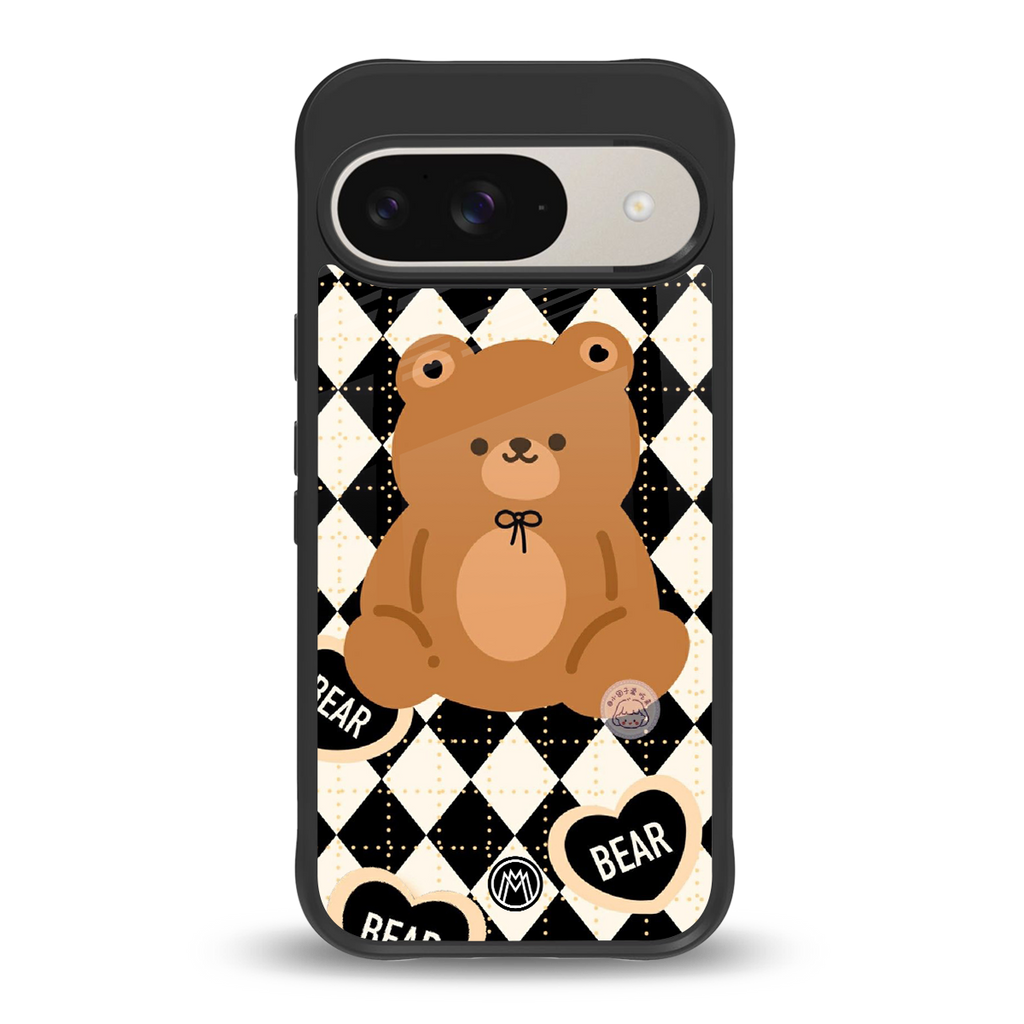 bear uniform pattern back phone cover | glass case for google pixel 9