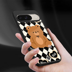 bear uniform pattern back phone cover | glass case for google pixel 9