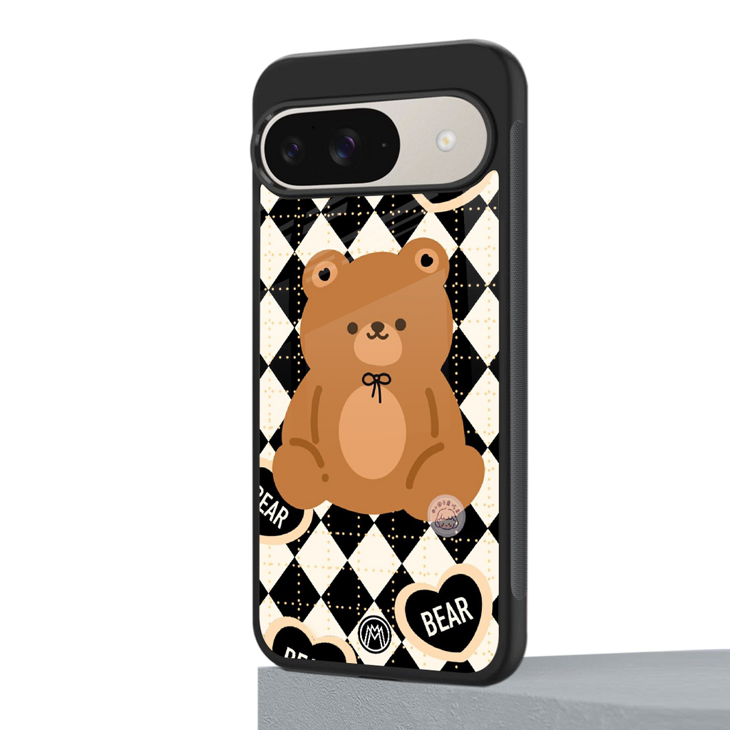 bear uniform pattern back phone cover | glass case for google pixel 9
