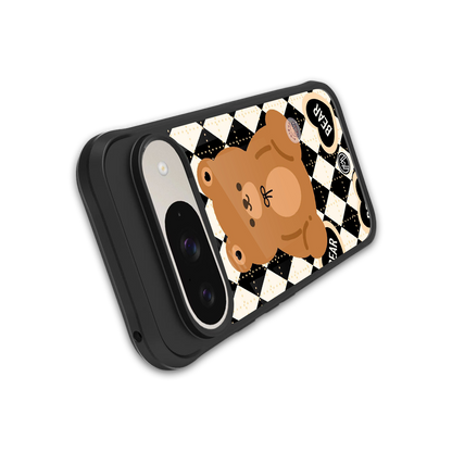 bear uniform pattern back phone cover | glass case for google pixel 9