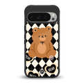 bear uniform pattern back phone cover | glass case for google pixel 9 pro
