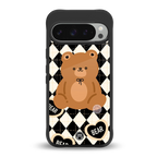 bear uniform pattern back phone cover | glass case for google pixel 9 pro