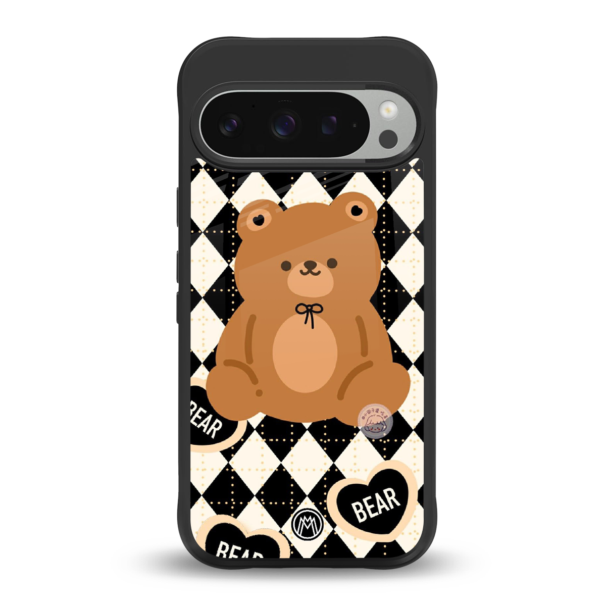 bear uniform pattern back phone cover | glass case for google pixel 9 pro xl