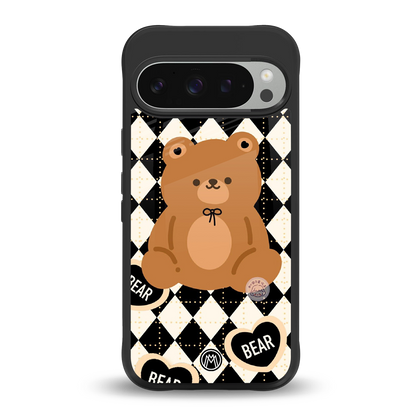 bear uniform pattern back phone cover | glass case for google pixel 9 pro xl