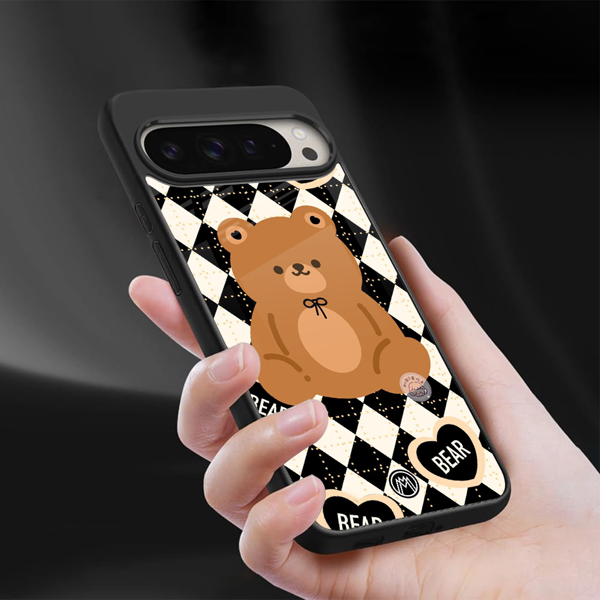 bear uniform pattern back phone cover | glass case for google pixel 9 pro xl