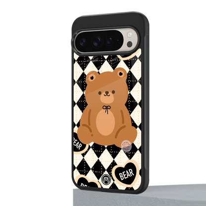 bear uniform pattern back phone cover | glass case for google pixel 9 pro xl