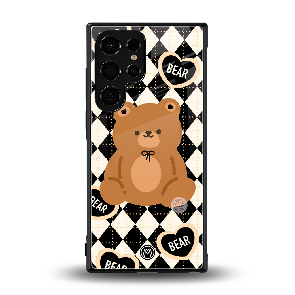 bear uniform pattern back phone cover | glass case for samsung galaxy s24 ultra