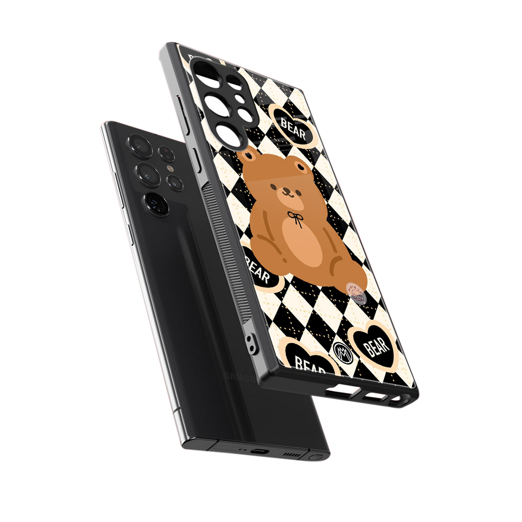 bear uniform pattern back phone cover | glass case for samsung galaxy s24 ultra