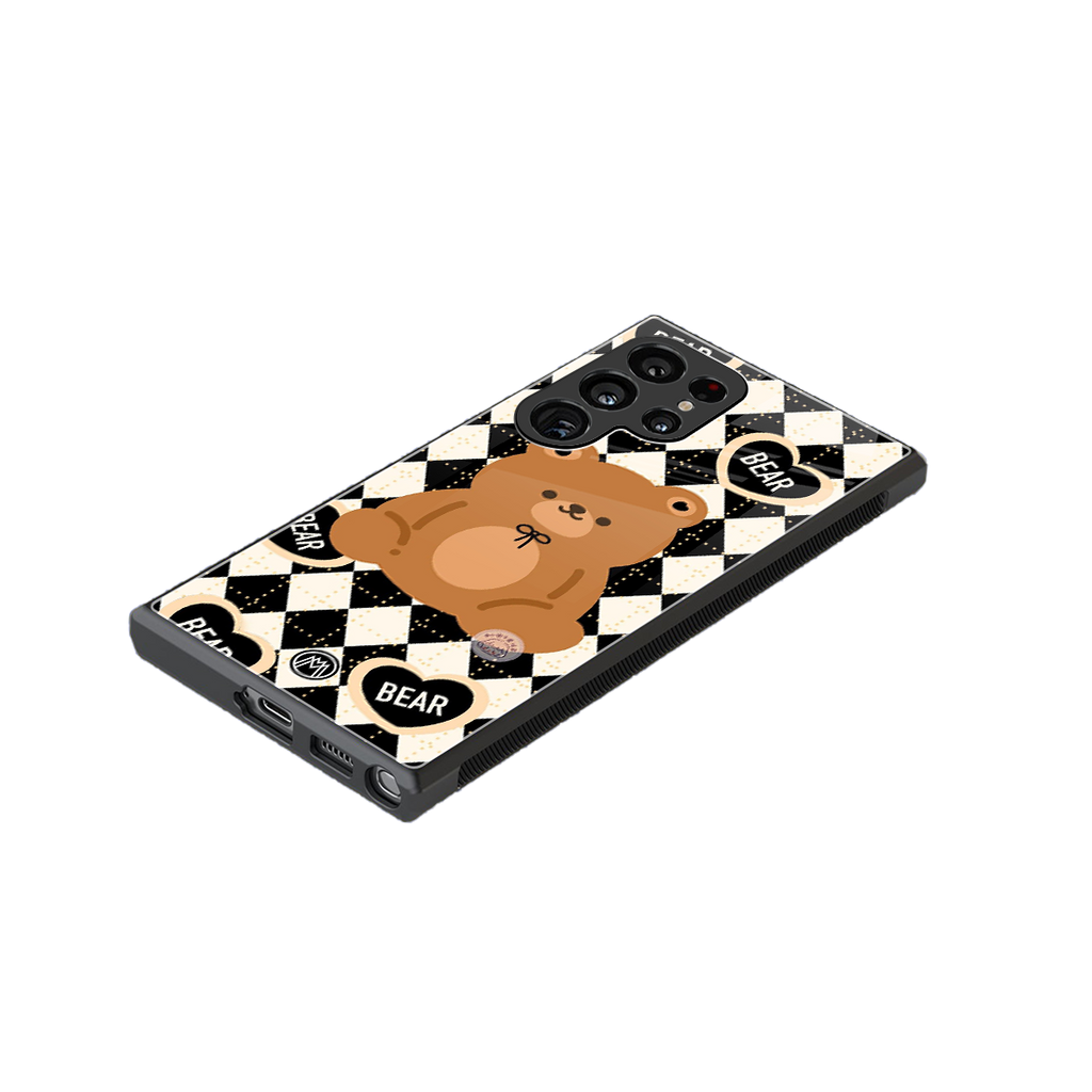 bear uniform pattern back phone cover | glass case for samsung galaxy s24 ultra