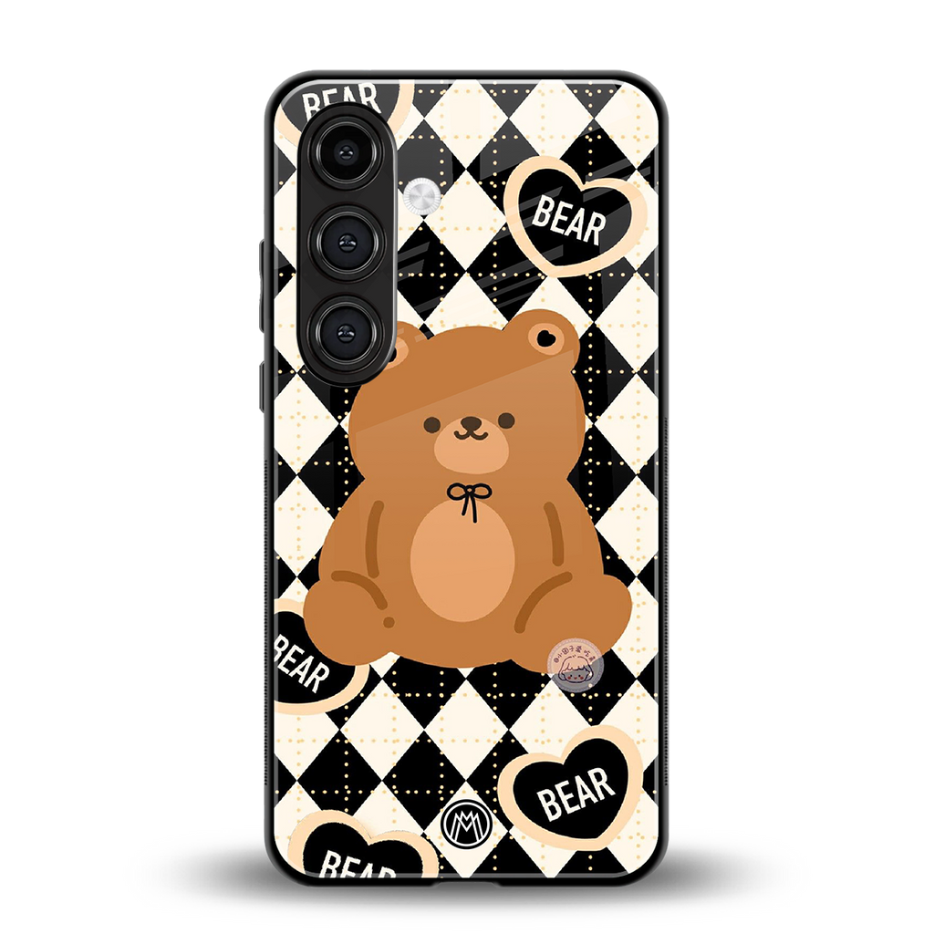 bear uniform pattern back phone cover | glass case for samsung galaxy s24 plus