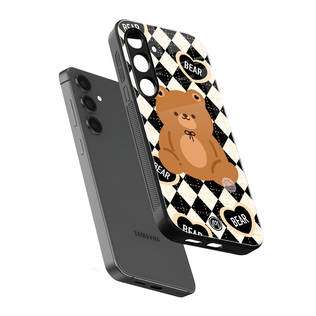 bear uniform pattern back phone cover | glass case for samsung galaxy s24