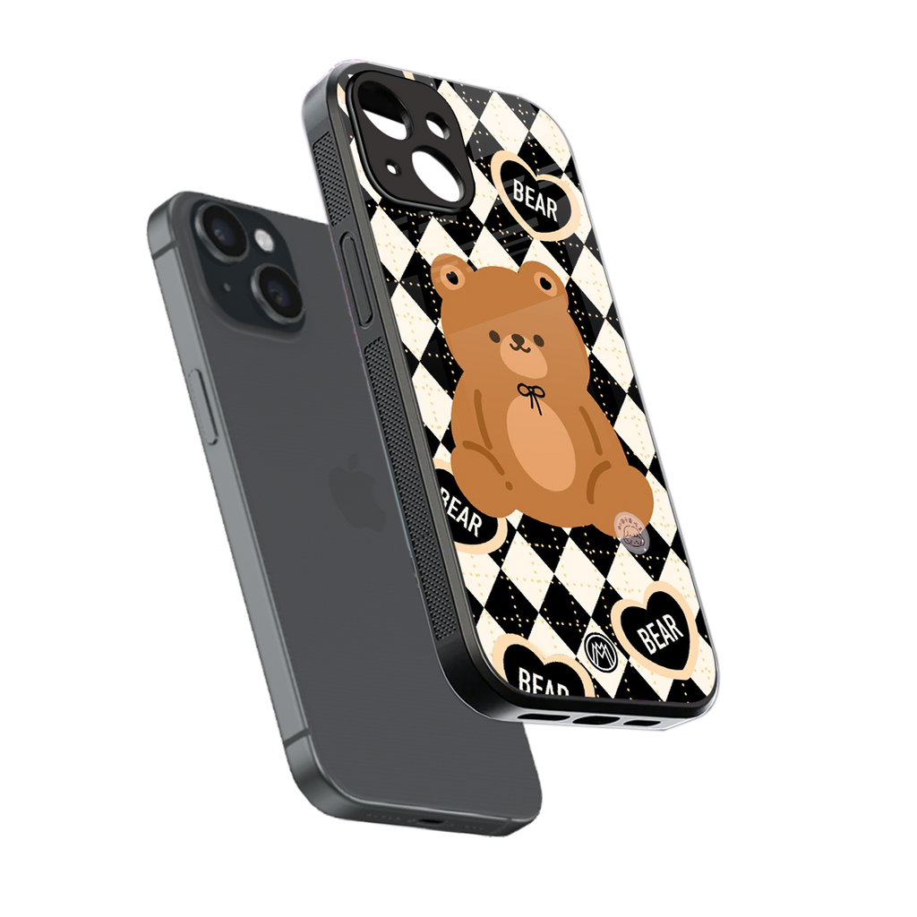 bear uniform pattern back phone cover | glass case for iphone 15