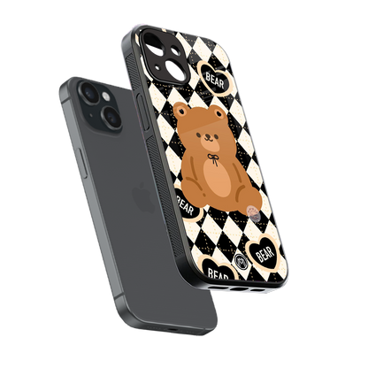 bear uniform pattern back phone cover | glass case for iphone 15