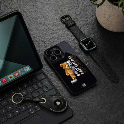 bear pal back phone cover | glass case for iphone 13 mini