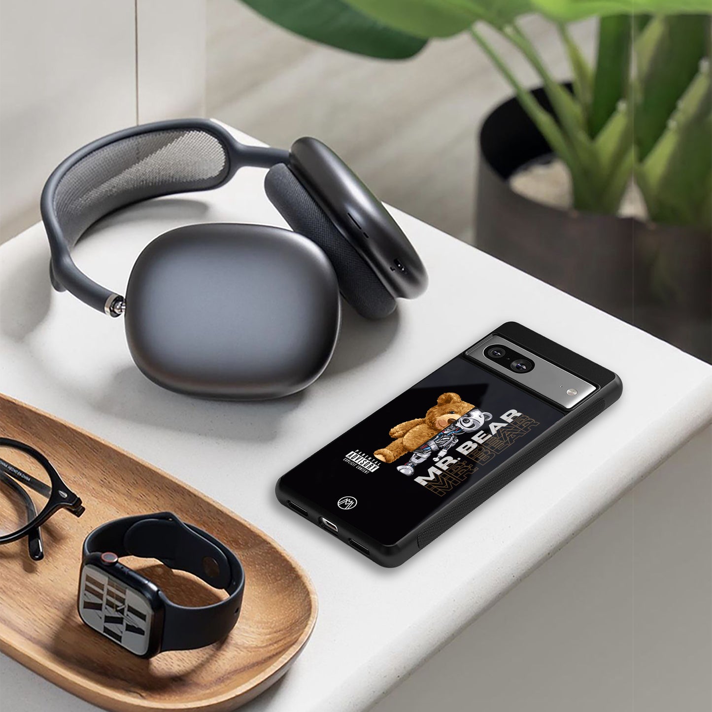 bear pal back phone cover | glass case for Google Pixel 8